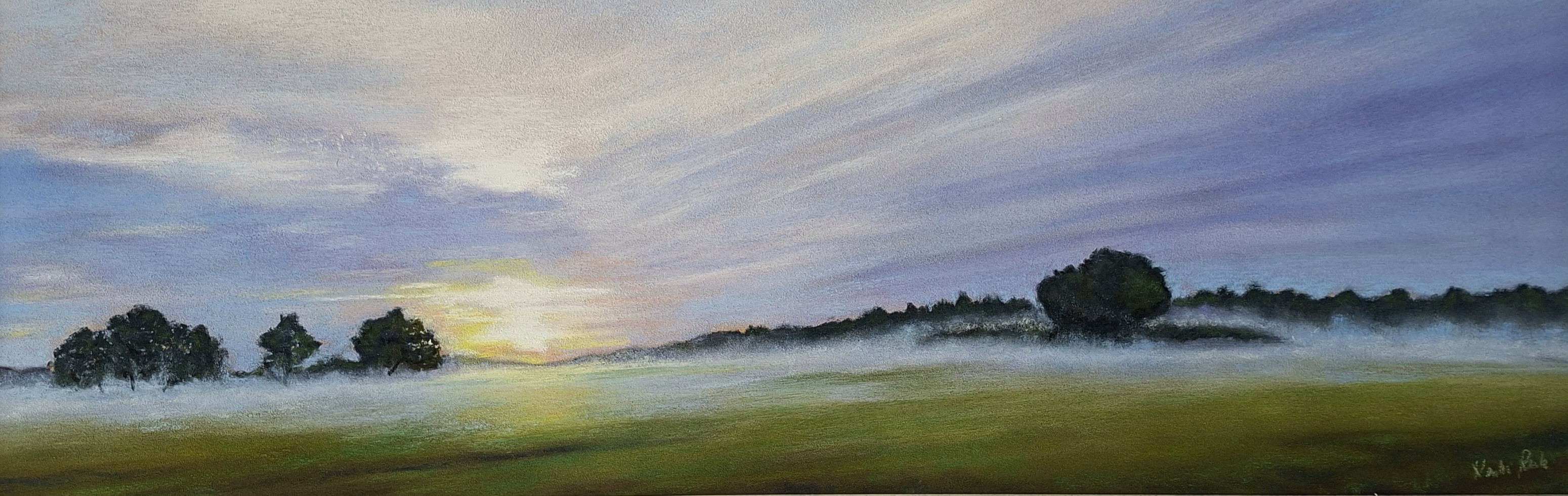 Pastellbild „Abends am Kaltenhofer Moor“